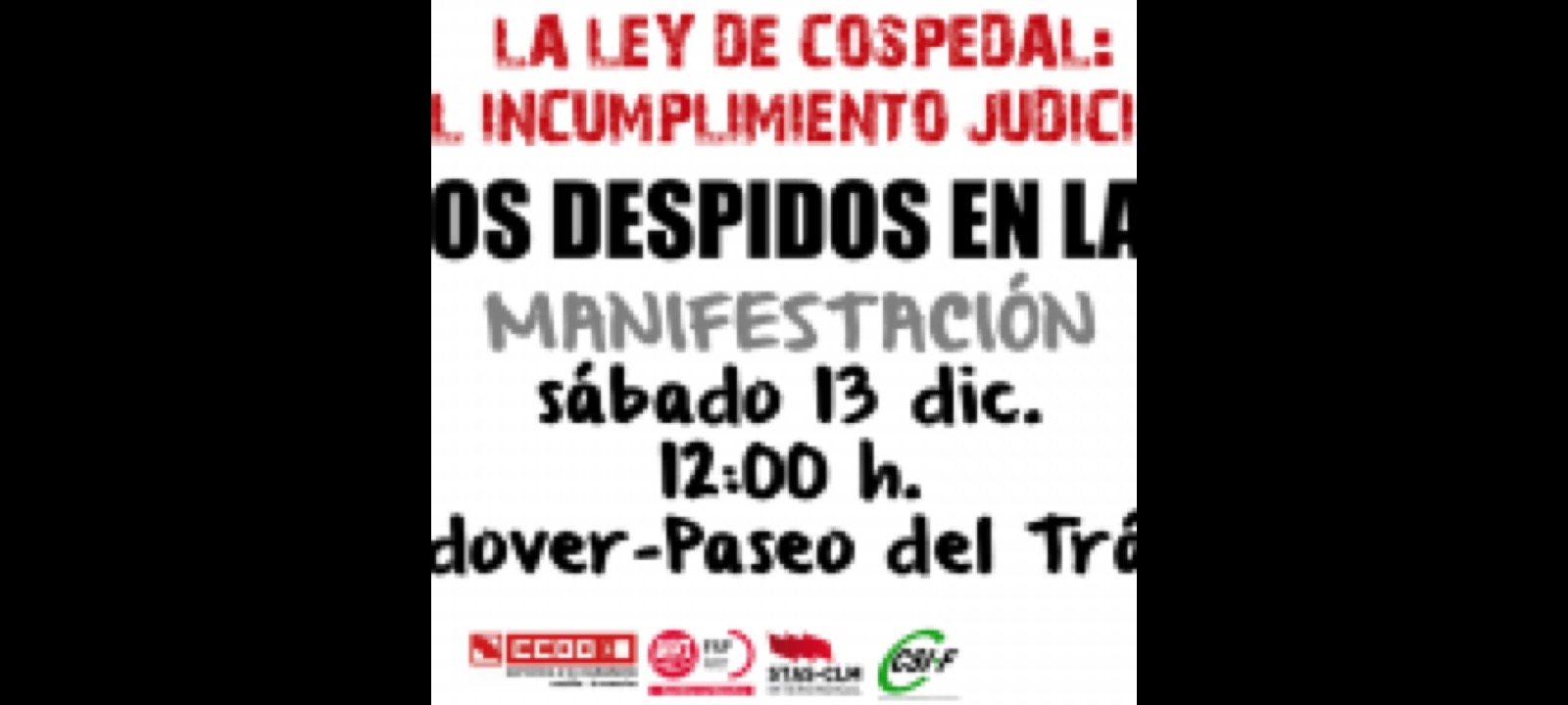 MANIFESTACIÓN 13 DE DICIEMBRE POR LA READMISIÓN DE LOS INTERINOS